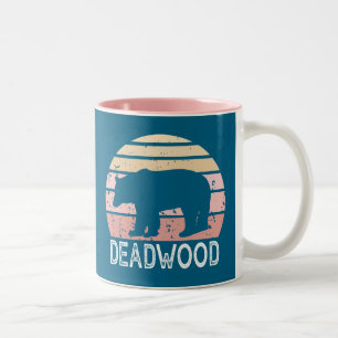 Caneca De Café Em Dois Tons Deadwood South Dakota Retro Bear