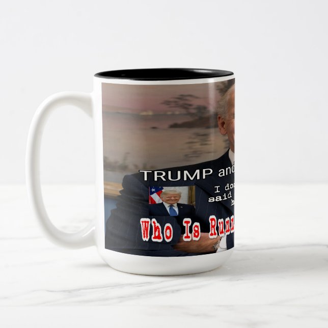 Caneca De Café Em Dois Tons Debate sobre Trump e Biden (Esquerda)