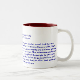 Caneca De Café Em Dois Tons ! Declaração de Independência do Crio U