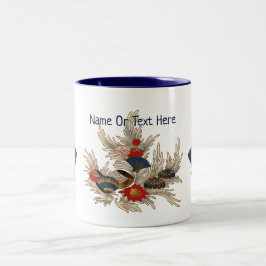 Caneca De Café Em Dois Tons Deco do Oceano Asiático