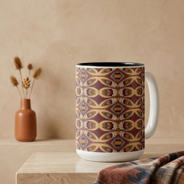 Caneca De Café Em Dois Tons Deco Sudoeste Real (Criador carregado)