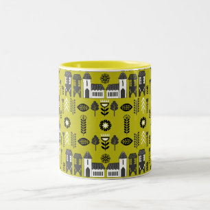 Caneca De Café Em Dois Tons Decoração de Casa Escandinava Mostarda Quente