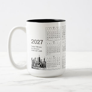 Caneca De Café Em Dois Tons Decoração de mesa minimalista da silhueta de Chica