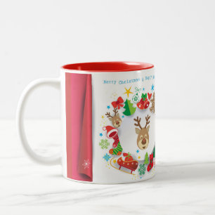 Caneca De Café Em Dois Tons Decoração do feliz ano novo e do Natal