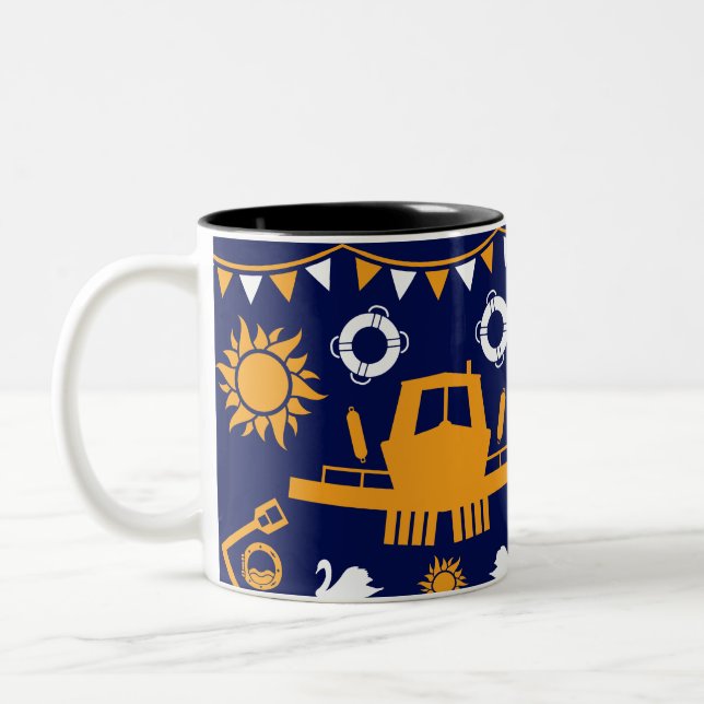 Caneca De Café Em Dois Tons Decoração E Presentes De Narrowboat (Esquerda)