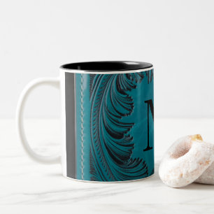 Caneca De Café Em Dois Tons Decoração Floral Faux Leather Western com Tool em