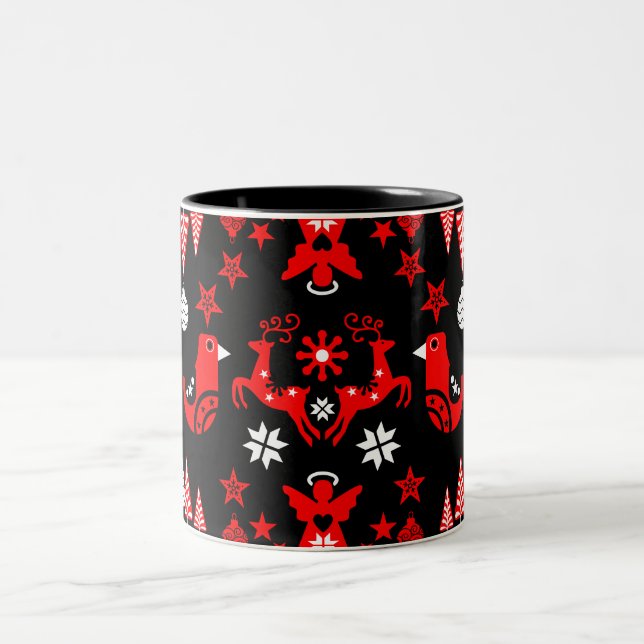 Caneca De Café Em Dois Tons Decoração Sazonal Escandinava para Casa (Centro)