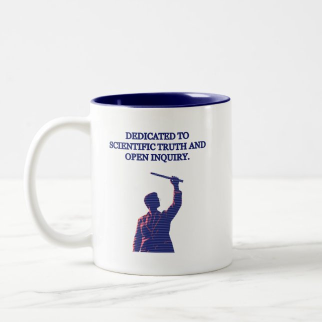 Caneca De Café Em Dois Tons Dedicated to Scientific Truth & Open Inquiry (Esquerda)