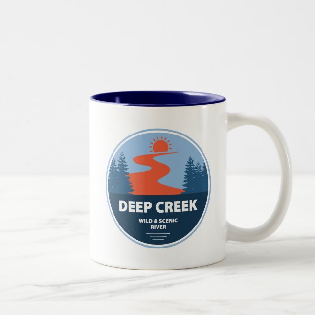 Caneca De Café Em Dois Tons Deep Creek Wild And Scenic River Idaho (Direita)