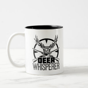 Caneca De Café Em Dois Tons Deer Whisperer Funny Buck Hunter Whitetail Hunting