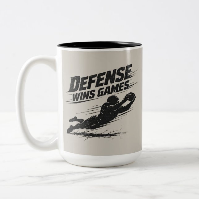 Caneca De Café Em Dois Tons Defense Wins Games (Esquerda)