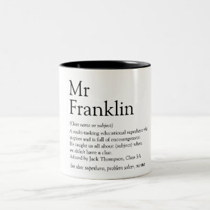 Caneca De Café Em Dois Tons Definição de Apreciação de Professor Moderna e Div
