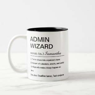 Caneca De Café Em Dois Tons Definição de Assistente Administrativo Personaliza