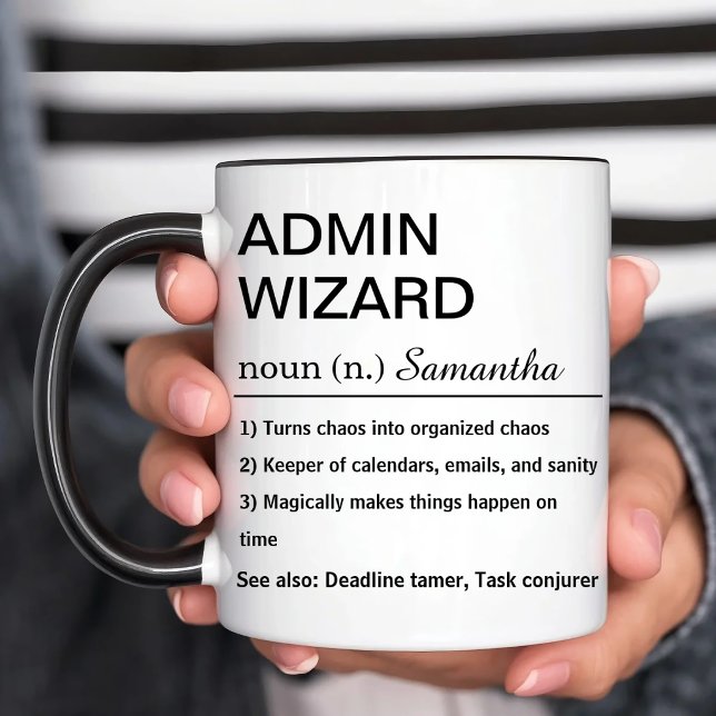 Caneca De Café Em Dois Tons Definição de Assistente Administrativo Personaliza (Criador carregado)