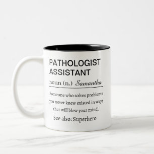 Caneca De Café Em Dois Tons Definição de Assistente de Patologista Engraçada