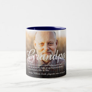 Caneca De Café Em Dois Tons Definição de Avô Elegante Script Foto