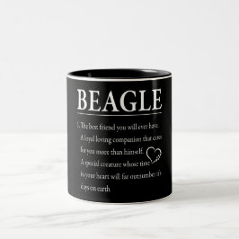 Caneca De Café Em Dois Tons Definição de Beagle Engraçado