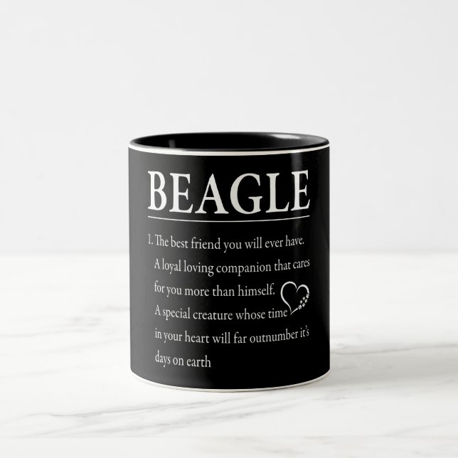 Caneca De Café Em Dois Tons Definição de Beagle Engraçado (Centro)