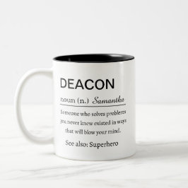 Caneca De Café Em Dois Tons Definição de Diácono Engraçada Personalizada