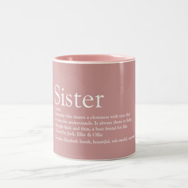 Caneca De Café Em Dois Tons Definição de Irmã Poeira Rosa (Centro)