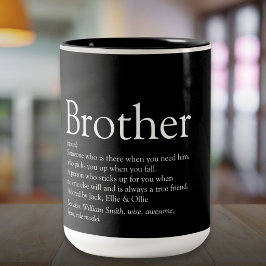 Caneca De Café Em Dois Tons Definição de Irmão Diversão Moderna