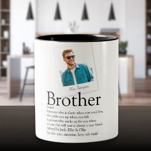 Caneca De Café Em Dois Tons Definição de Irmão Divertido Moderno Foto