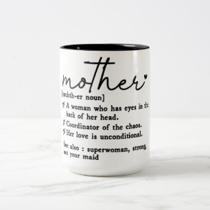 Caneca De Café Em Dois Tons Definição de Mãe Engraçada