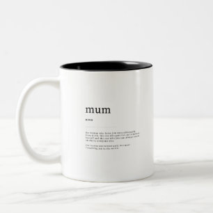 Caneca De Café Em Dois Tons Definição de Mãe Significa Decoração de Arte do Di