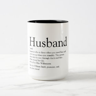 Caneca De Café Em Dois Tons Definição de Marido Dizer Moderno Legal