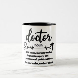 Caneca De Café Em Dois Tons Definição de Médico Engraçado