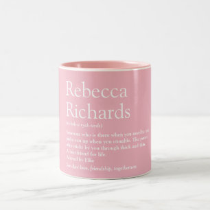 Caneca De Café Em Dois Tons Definição de Melhor Amiga Personalizada Rosa Femin