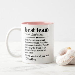 Caneca De Café Em Dois Tons Definição de Melhor Equipe Personalizada