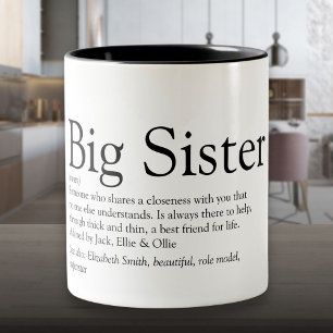 Caneca De Café Em Dois Tons Definição de Melhor Irmã do Mundo Preto e Branco D