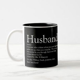 Caneca De Café Em Dois Tons Definição de Melhor Marido do Mundo Moderno Preto