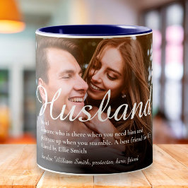 Caneca De Café Em Dois Tons Definição de Melhor Marido do Mundo Script Foto