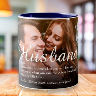 Caneca De Café Em Dois Tons Definição de Melhor Marido do Mundo Script Foto