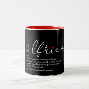 Caneca De Café Em Dois Tons Definição de Namorada Elegante Roteiro Coração de