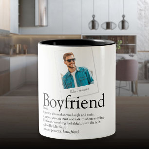 Caneca De Café Em Dois Tons Definição de Namorado Divertido Moderno Foto