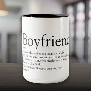 Caneca De Café Em Dois Tons Definição de Namorado Personalizada Legal e Divert