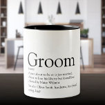 Caneca De Café Em Dois Tons Definição de noivo, Festa de solteiro, Casamento<br><div class="desc">Personalize com a definição do noivo para criar um presente exclusivo para festas e casamentos de solteiros. Uma maneira perfeita de mostrar a ele o quão incrível ele é em seu grande dia e uma manutenção perfeita para o resto de sua vida. Projetado por Thisnotme©</div>