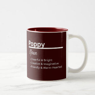 Caneca De Café Em Dois Tons Definição de Nome Menina Papoula Personalizada