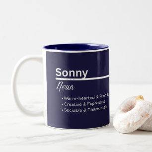 Caneca De Café Em Dois Tons Definição de Nome Personalizado Sonny Boy