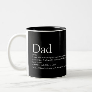 Caneca De Café Em Dois Tons Definição de Pai Legal Preto e Branco
