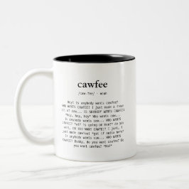 Caneca De Café Em Dois Tons Definição de Palavras de Café