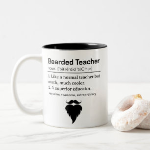 Caneca De Café Em Dois Tons Definição de Professor Barbudo Engraçado