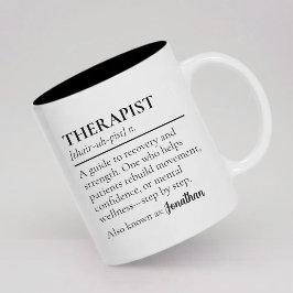 Caneca De Café Em Dois Tons Definição de Terapeuta Personalizado Profissional