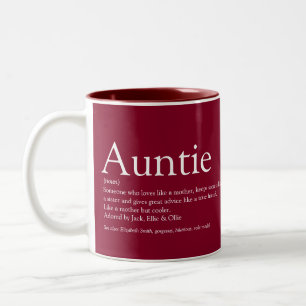 Caneca De Café Em Dois Tons Definição de Tia Moderna Borgonha Melhor de Todos