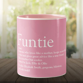 Caneca De Café Em Dois Tons Definição de Tia Pink Engraçada e Divertida