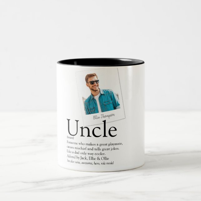 Caneca De Café Em Dois Tons Definição de Tio Foto (Centro)