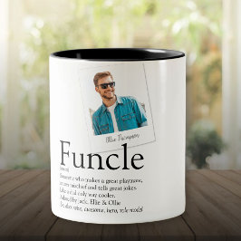 Caneca De Café Em Dois Tons Definição de Tio Funcle Foto